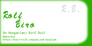 rolf biro business card